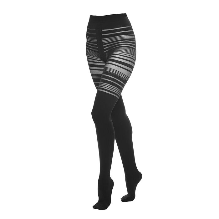 Kotek Tights T010 motiv tigru geometric negru dama dresuri
