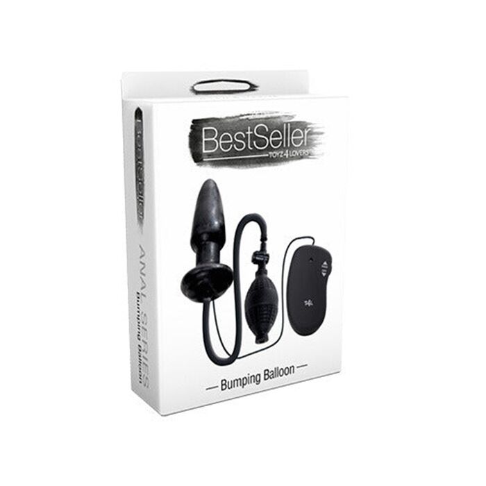Dop anal gonflabil vibratii Bumping Balloon Toyz4Lovers 11 cm negru - vedere frontala
