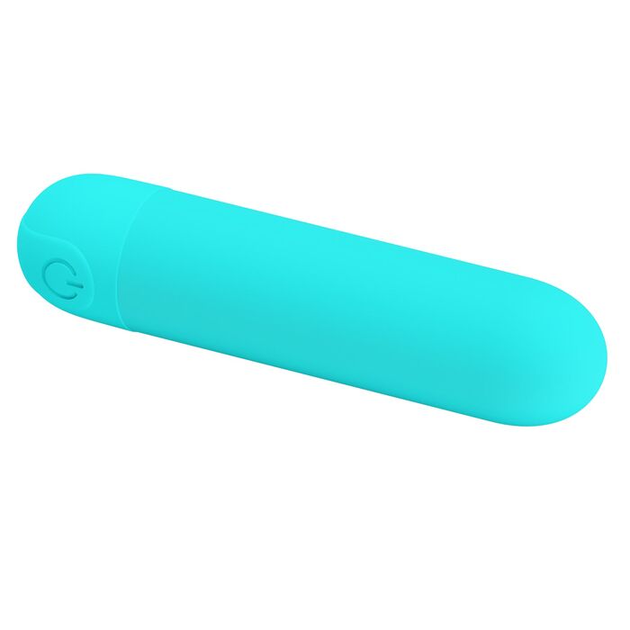 Mini vibrator bullet Stefan Pretty Love Turcoaz - vedere din spate buton control