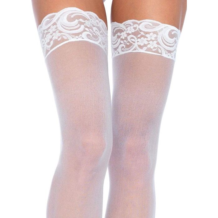 Ciorapi albi, Leg Avenue, Sheer Thigh Highs, S-L