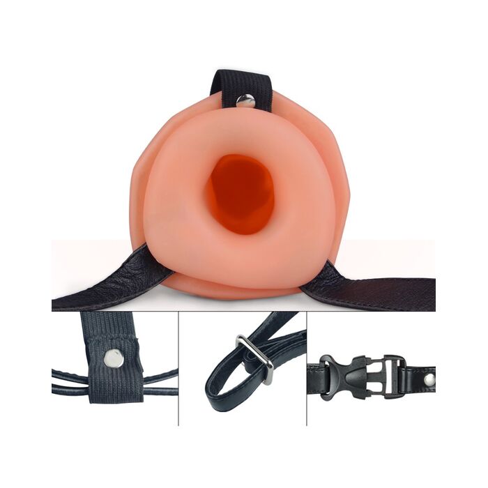 Strap-On Hollow LoveToy Nude - gol la interior