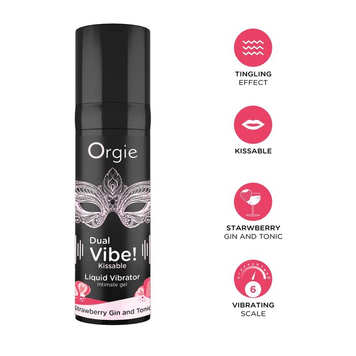 Kit Vibrator ORGIE Vibe! Bullet + Dual Vibe! Strawberry Gin