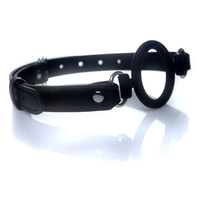 Knebel O-ring Gag, vedere din spate cu catarama de reglare si orificiile curelei