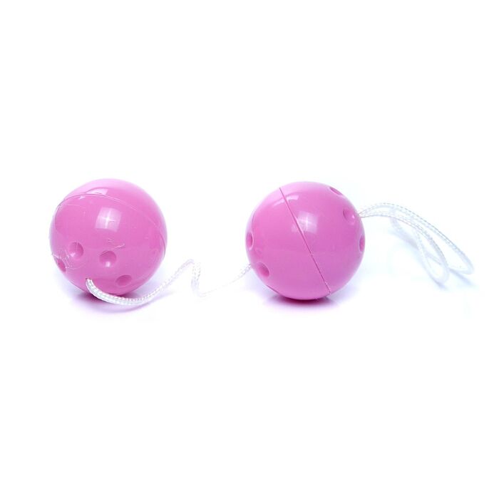 Bile Vaginale Duo Balls Purple, bile Geisha duble conectate prin snur de recuperare