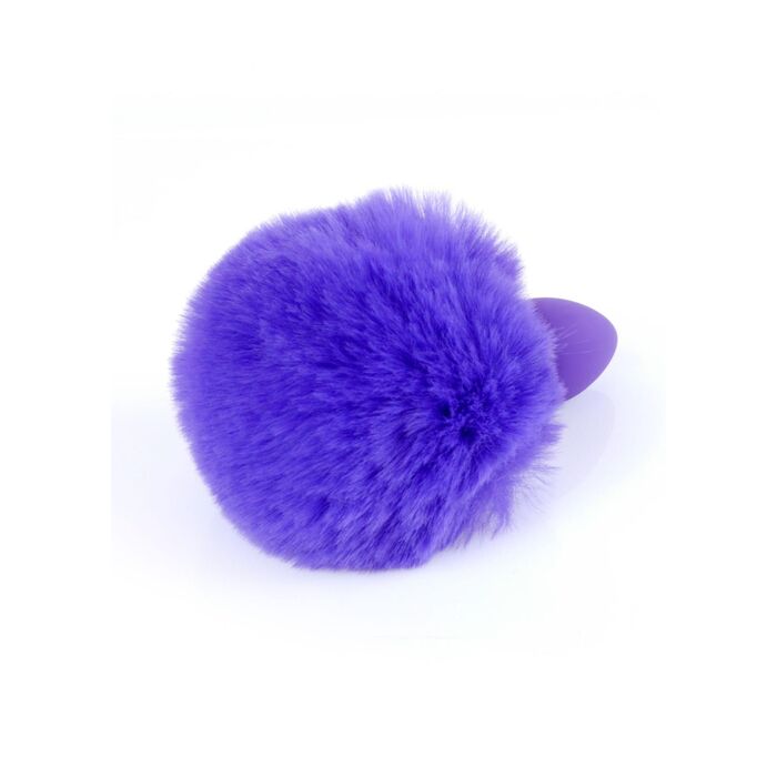 Plug Silicon cu Coada Jewellery Bunny Tail Purple, detaliu al texturii pufoase