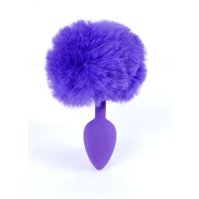 Plug Silicon cu Coada Jewellery Bunny Tail Purple, vedere frontala completa