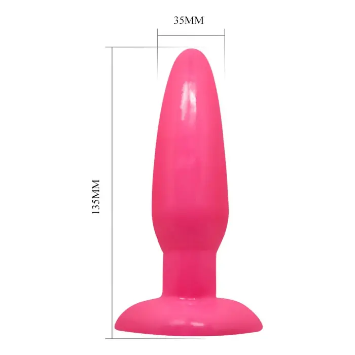 Plug anal roz 15cm unghi de sus diametru baza