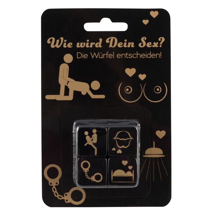 Set 4 Zaruri Pozitii sexuale - Dice Set Pack - Black/Gold