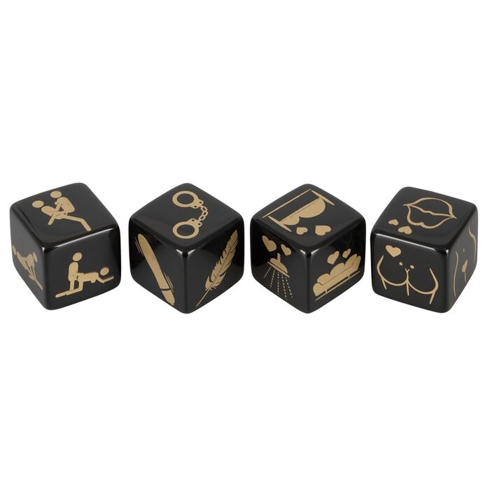 Set 4 Zaruri Pozitii sexuale - Dice Set Pack - Black/Gold