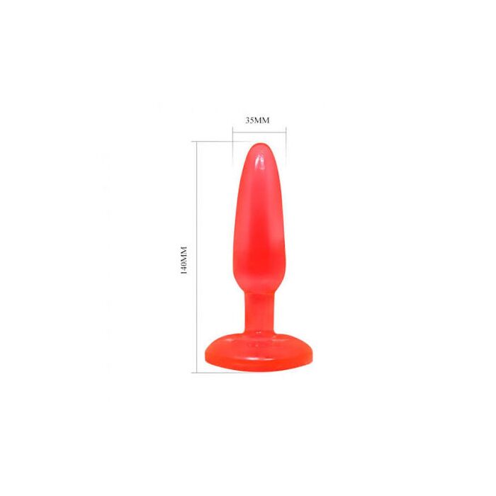 Plug anal rosu 15cm forma conica insertie progresiva incepatori detaliu