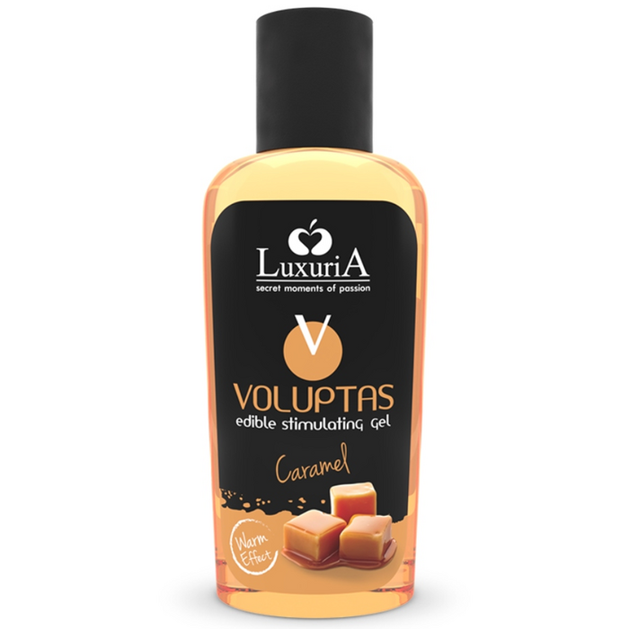 Gel pentru masaj comestibil cu efect de incalzire, Luxuria, Voluptas Caramel, 100 ml