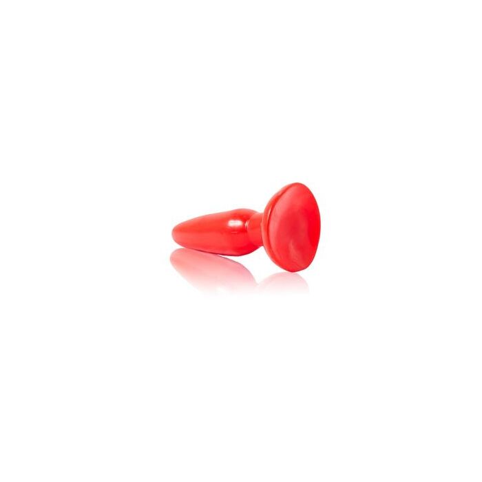 Anal plug rosu TPE 15cm detaliu textura varf conic