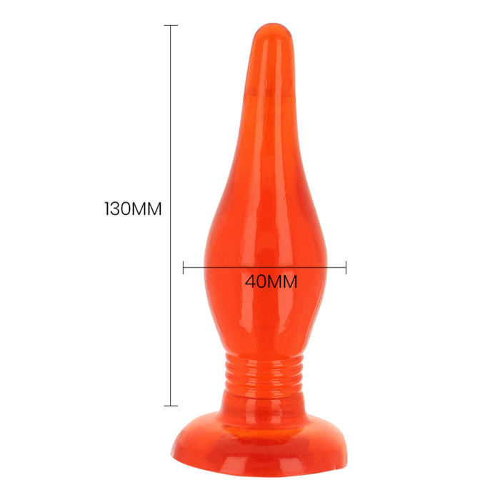 Plug anal Baile rosu 13cm 4cm diametru forma conica insertie graduala incepatori