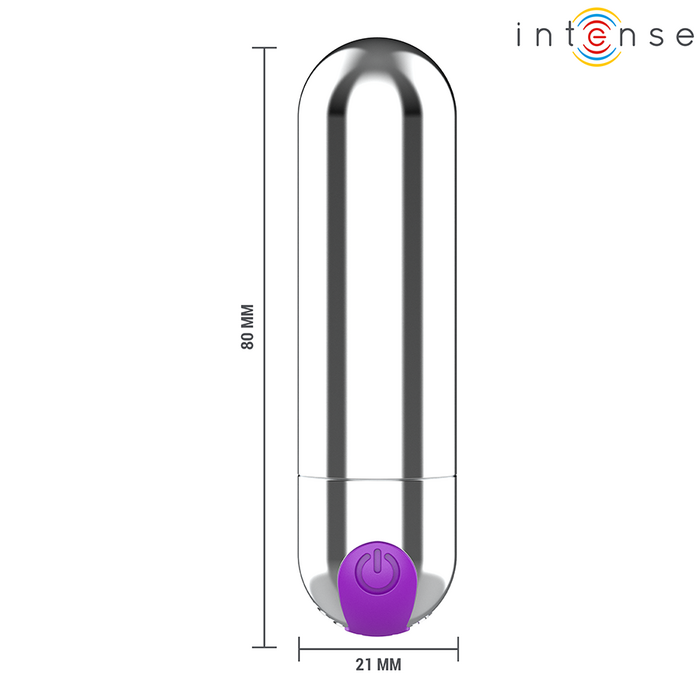 Vibrator Glont INTENSE Karen Mini Reincarcabil Argintiu - imagine 6