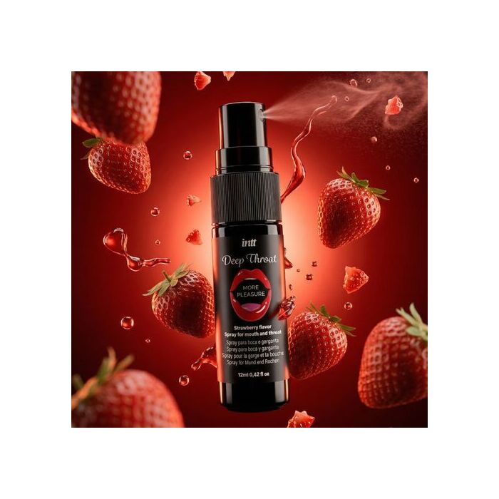 Spray felatie INTT Deep Throat capsuni efect relaxant ambalaj