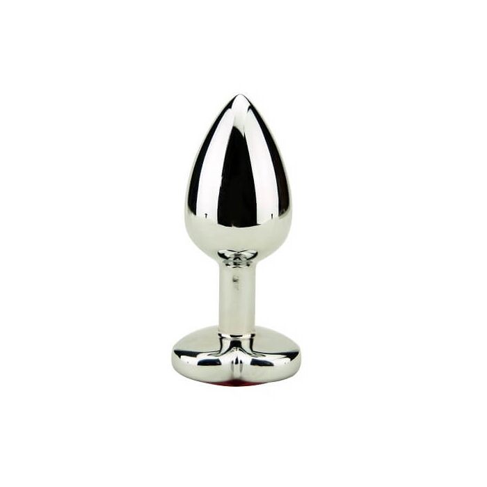 Butt plug metalic Precious Metals bijuterie inima rosie baza lata siguranta
