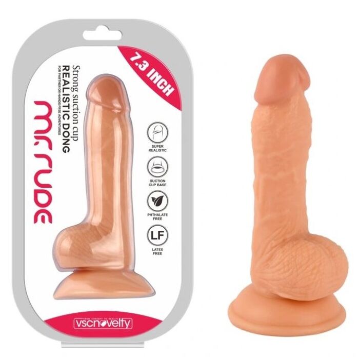 Dildo realistic VSCNOVELTY Mr. Rude Flesh 18.5cm vedere laterala completa