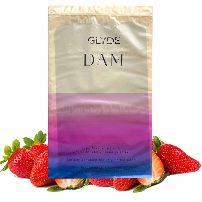 Prezervative Femei Sheer Glyde Dams "Oral Dams "Straw Berry" 4 Bucati - Capsuni