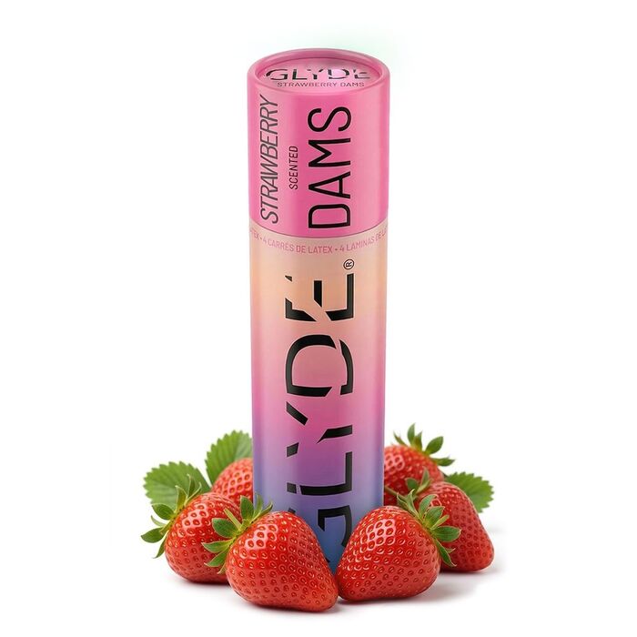 Prezervative Femei Sheer Glyde Dams "Oral Dams "Straw Berry" 4 Bucati - Capsuni