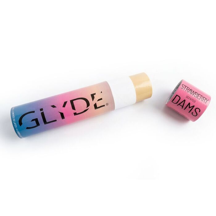 Prezervative Femei Sheer Glyde Dams "Oral Dams "Straw Berry" 4 Bucati - Capsuni