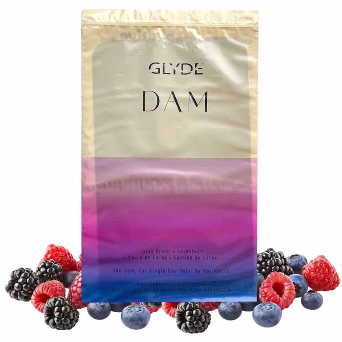 Prezervative Femei Sheer Glyde Dams "Oral Dams Wild Berry" 4 Bucati - Fructe de Padure